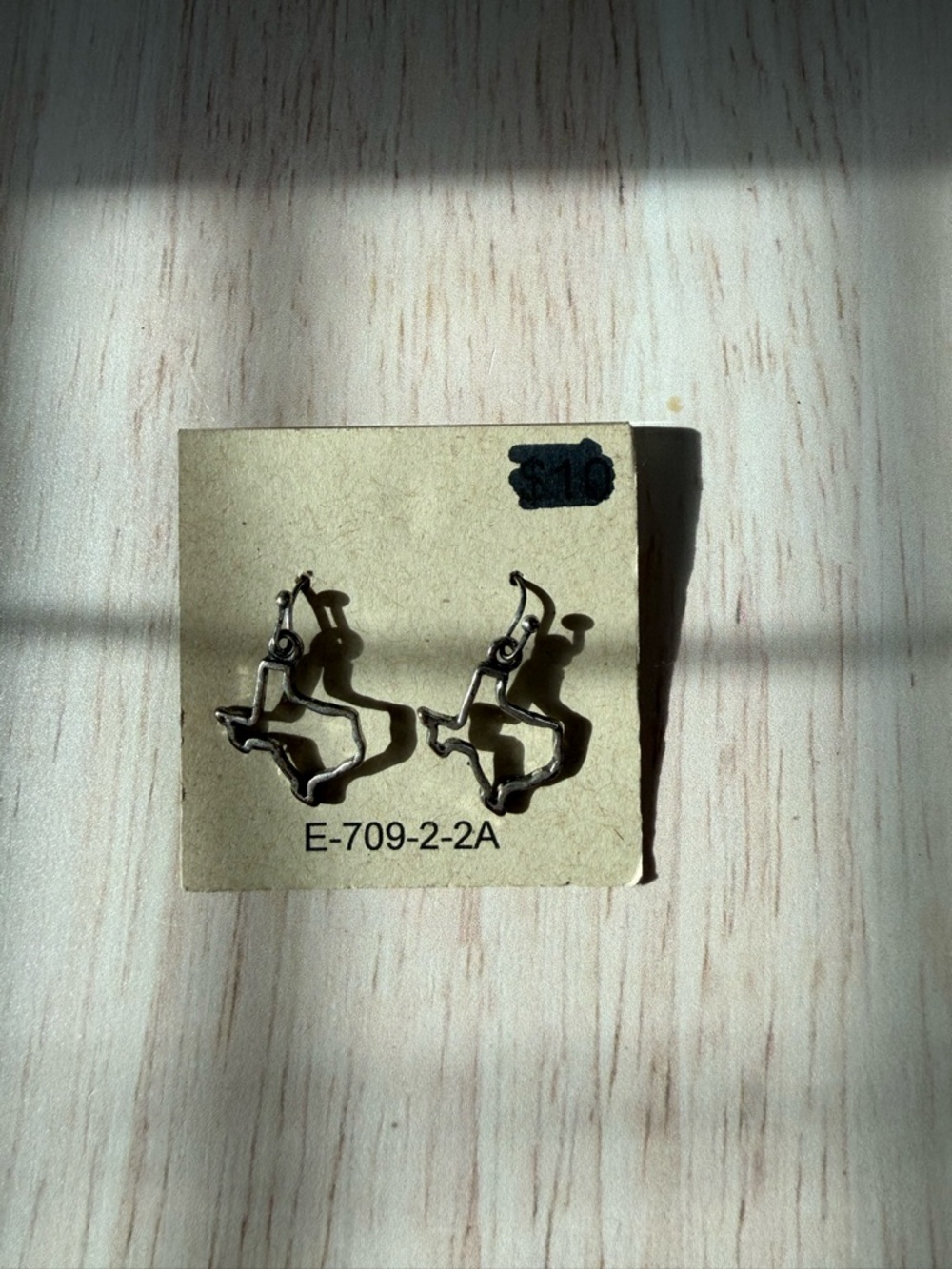 Unbranded Silver Texas Outline Dangle Earrings for Men
